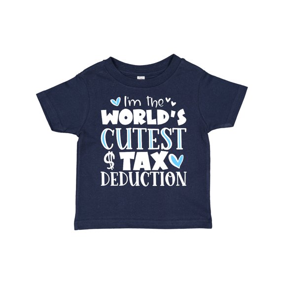 Inktastic I'm the World's Cutest Tax Deduction Blue Hearts Boys or Girls Toddler T-Shirt