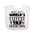 thumbnail image 1 of Inktastic I'm the Worlds Cutest Tax Deduction Pink Hearts Boys or Girls Baby Bib, 1 of 4