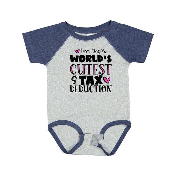 Inktastic I'm the Worlds Cutest Tax Deduction Pink Hearts Boys or Girls Baby Bodysuit