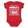 thumbnail image 1 of Inktastic I'm the Worlds Cutest Tax Deduction Pink Hearts Boys or Girls Baby Bodysuit, 1 of 5