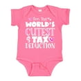 thumbnail image 1 of Inktastic I'm the Worlds Cutest Tax Deduction Pink Hearts Boys or Girls Baby Bodysuit, 1 of 5