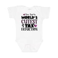 thumbnail image 1 of Inktastic I'm the Worlds Cutest Tax Deduction Pink Hearts Boys or Girls Baby Bodysuit, 1 of 5