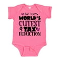 thumbnail image 1 of Inktastic I'm the Worlds Cutest Tax Deduction Pink Hearts Boys or Girls Baby Bodysuit, 1 of 5