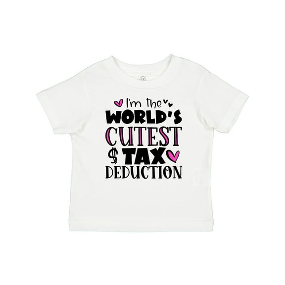 Inktastic I'm the Worlds Cutest Tax Deduction Pink Hearts Boys or Girls Baby T-Shirt