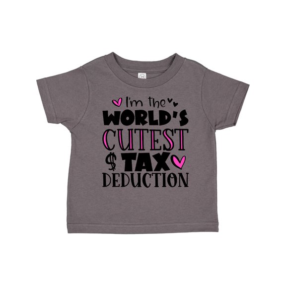 Inktastic I'm the Worlds Cutest Tax Deduction Pink Hearts Boys or Girls Toddler T-Shirt