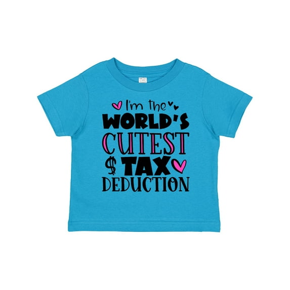 Inktastic I'm the Worlds Cutest Tax Deduction Pink Hearts Boys or Girls Toddler T-Shirt