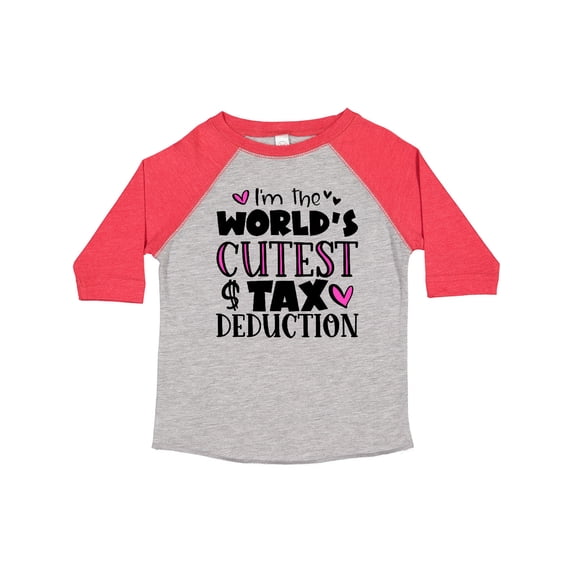 Inktastic I'm the Worlds Cutest Tax Deduction Pink Hearts Boys or Girls Toddler T-Shirt