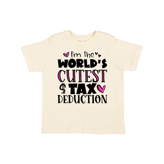 Inktastic I'm the Worlds Cutest Tax Deduction Pink Hearts Boys or Girls Toddler T-Shirt