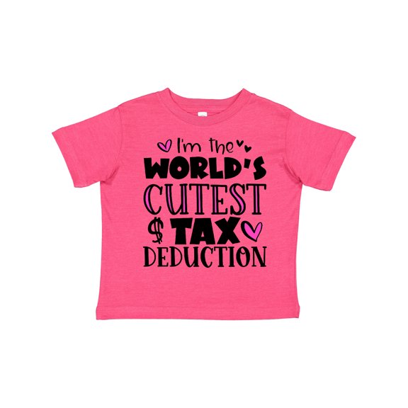 Inktastic I'm the Worlds Cutest Tax Deduction Pink Hearts Boys or Girls Toddler T-Shirt