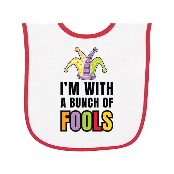 Inktastic I'm with a Bunch of Fools with Jester Hat April Fools Day Baby Terry Cloth Bib