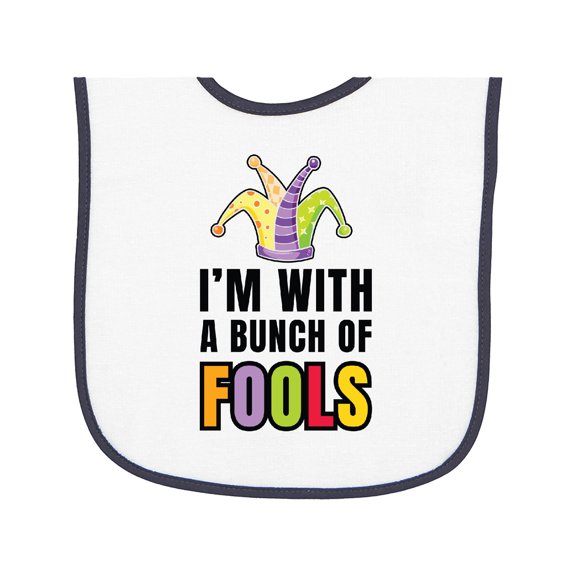 Inktastic I'm with a Bunch of Fools with Jester Hat April Fools Day Baby Terry Cloth Bib