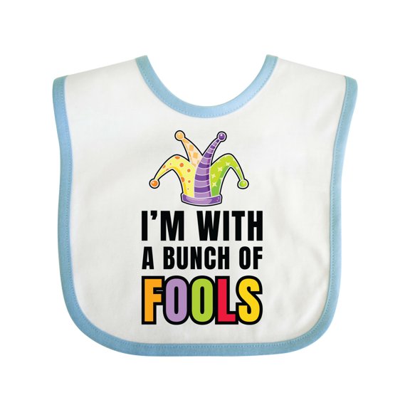 Inktastic I'm with a Bunch of Fools with Jester Hat April Fools Day Boys or Girls Baby Bib