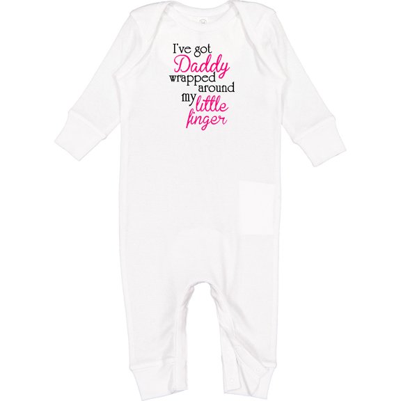 Inktastic I've Got Daddy Wrapped Around My Little Finger Baby Romper Coveralls