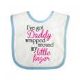 thumbnail image 1 of Inktastic I've Got Daddy Wrapped Around My Little Finger Girls Baby Bib, 1 of 4