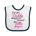 thumbnail image 1 of Inktastic I've Got Daddy Wrapped Around My Little Finger Girls Baby Bib, 1 of 4