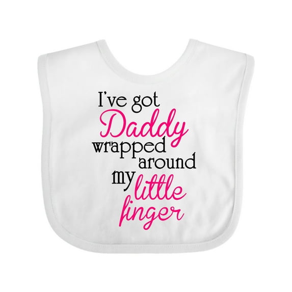 Inktastic I've Got Daddy Wrapped Around My Little Finger Girls Baby Bib