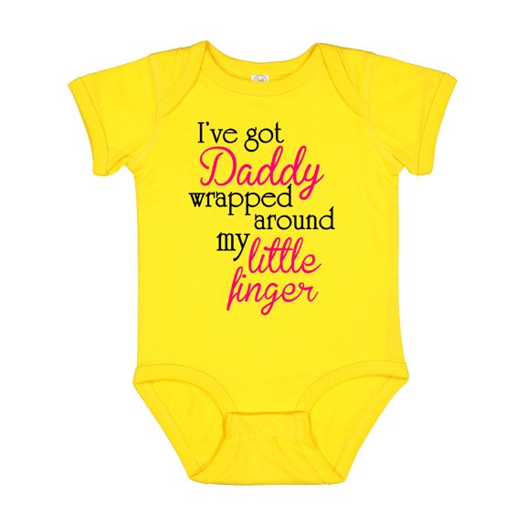 Inktastic I've Got Daddy Wrapped Around My Little Finger Girls Baby Bodysuit
