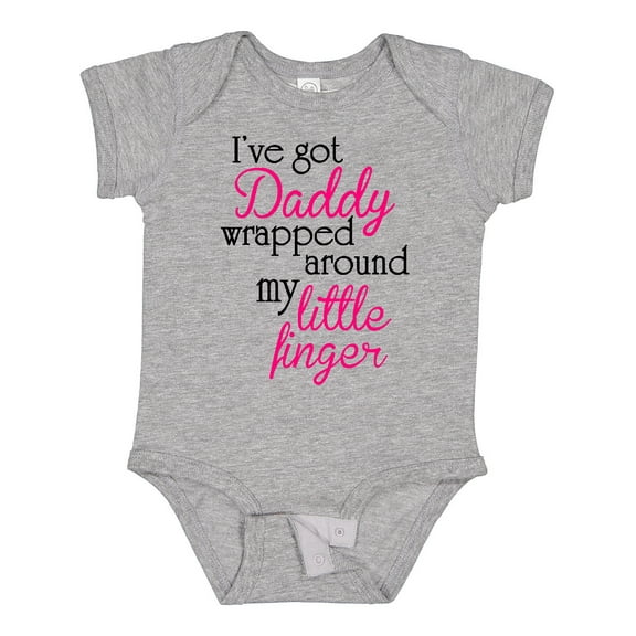 Inktastic I've Got Daddy Wrapped Around My Little Finger Girls Baby Bodysuit