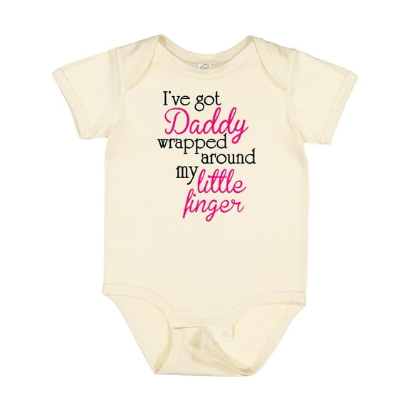 Inktastic I've Got Daddy Wrapped Around My Little Finger Girls Baby Bodysuit