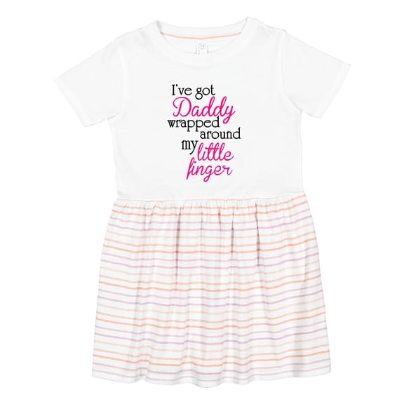 Inktastic I've Got Daddy Wrapped Around My Little Finger Girls Toddler Dress
