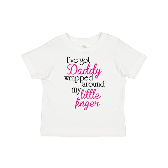 Inktastic I've Got Daddy Wrapped Around My Little Finger Girls Toddler T-Shirt