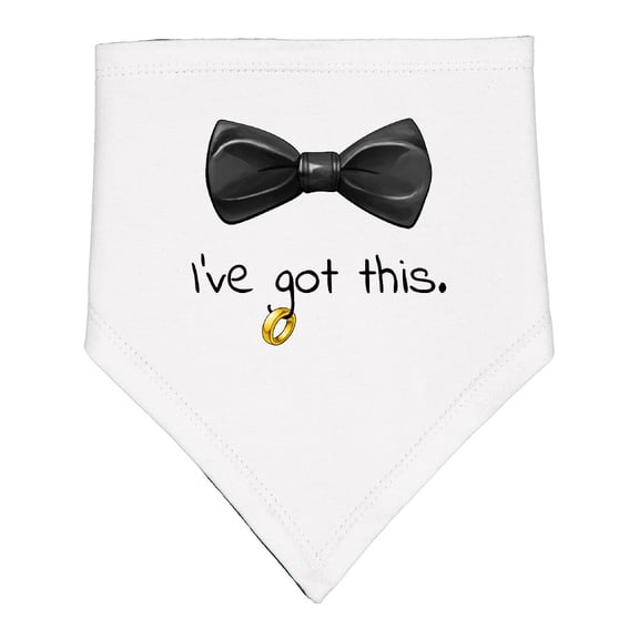 Inktastic I've Got This Black Bow Tie with Wedding Ring Baby Bandana Bib