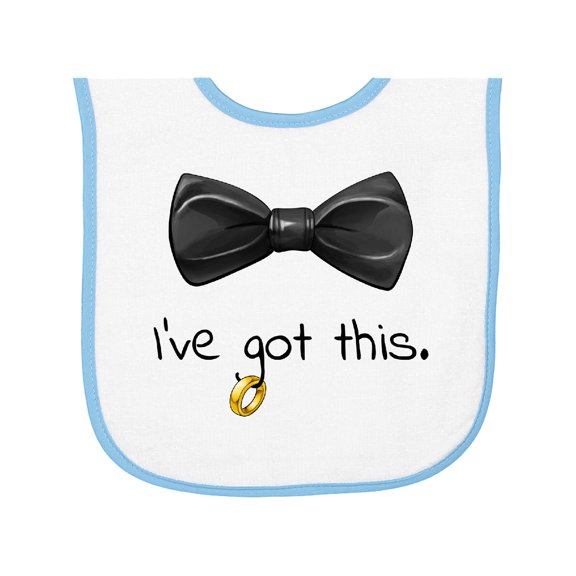 Inktastic I've Got This Black Bow Tie with Wedding Ring Baby Terry Cloth Bib