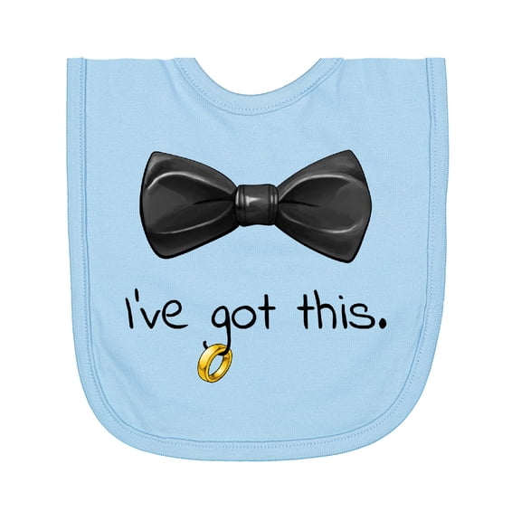 Inktastic I've Got This Black Bow Tie with Wedding Ring Newborn Bib