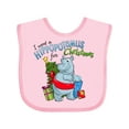 thumbnail image 1 of Inktastic I want a Hippopotamus for Christmas Boys or Girls Baby Bib, 1 of 4