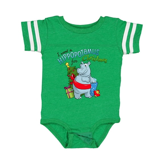 Inktastic I want a Hippopotamus for Christmas Boys or Girls Baby Bodysuit