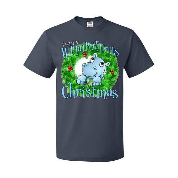 Inktastic I want a Hippopotamus for Christmas T-Shirt