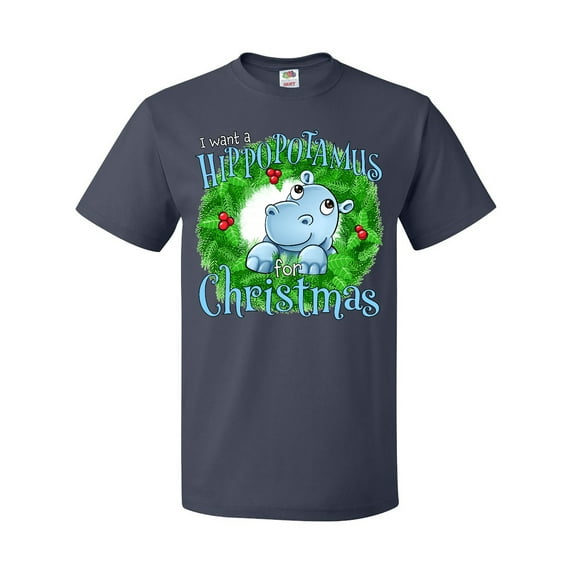 Inktastic I want a Hippopotamus for Christmas T-Shirt