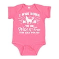 thumbnail image 1 of Inktastic I was Born to be Wild and Free with Wolf and Mountains Boys or Girls Baby Bodysuit, 1 of 5