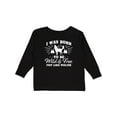thumbnail image 1 of Inktastic I was Born to be Wild and Free with Wolf and Mountains Boys or Girls Long Sleeve Toddler T-Shirt, 1 of 5