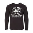 thumbnail image 1 of Inktastic I was Born to be Wild and Free with Wolf and Mountains Long Sleeve Youth T-Shirt, 1 of 5