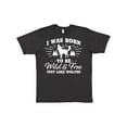thumbnail image 1 of Inktastic I was Born to be Wild and Free with Wolf and Mountains T-Shirt, 1 of 5