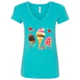thumbnail image 1 of Inktastic Ice Cream Cone and Popsicles Women's V-Neck T-Shirt, 1 of 5