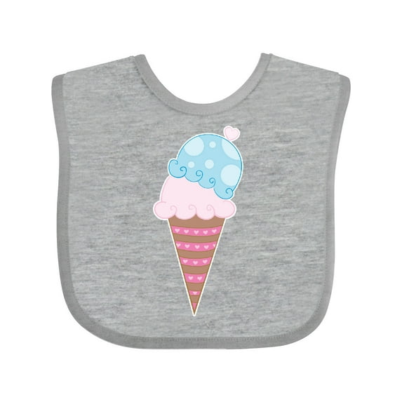 Inktastic Ice Cream Cone with Heart Boys or Girls Baby Bib