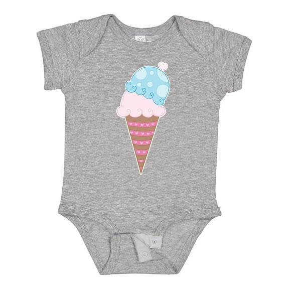 Inktastic Ice Cream Cone with Heart Boys or Girls Baby Bodysuit