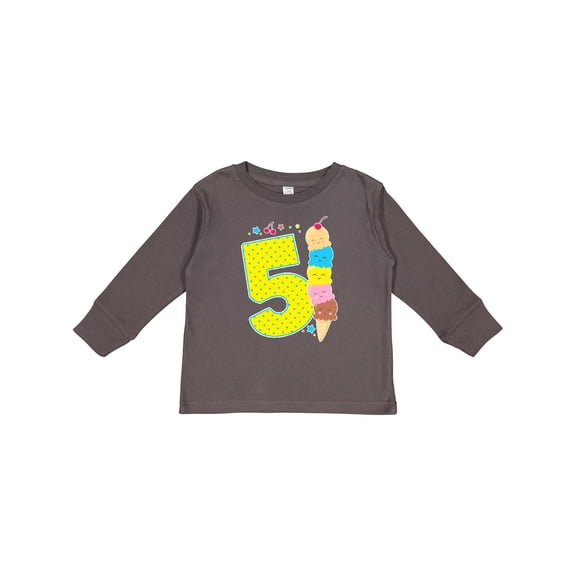 Inktastic Ice Cream Fifth Birthday Blue Boys or Girls Long Sleeve Toddler T-Shirt