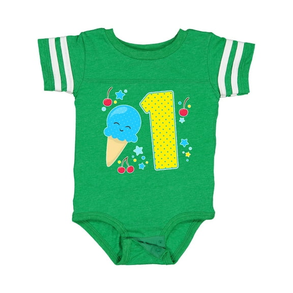 Inktastic Ice Cream First Birthday in Blue Boys or Girls Baby Bodysuit