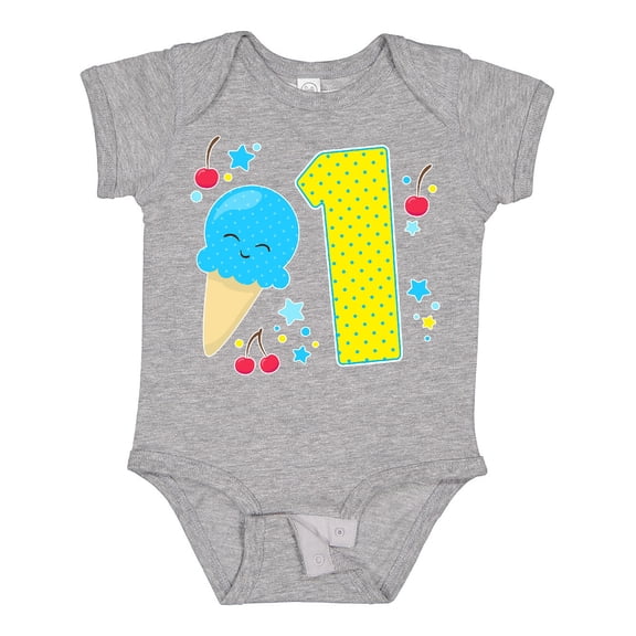Inktastic Ice Cream First Birthday in Blue Boys or Girls Baby Bodysuit