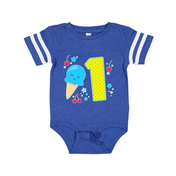Inktastic Ice Cream First Birthday in Blue Boys or Girls Baby Bodysuit