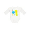 thumbnail image 1 of Inktastic Ice Cream First Birthday in Blue Boys or Girls Long Sleeve Baby Bodysuit, 1 of 5