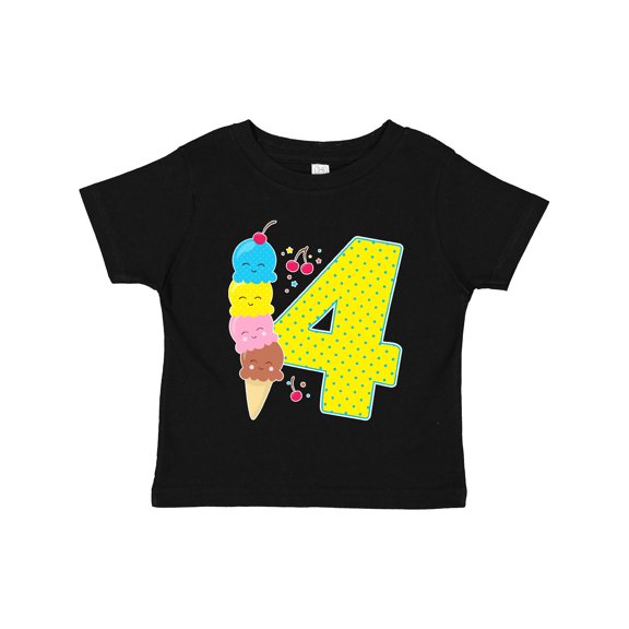 Inktastic Ice Cream Fourth Birthday Blue Boys or Girls Toddler T-Shirt