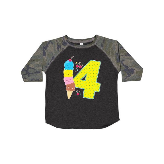 Inktastic Ice Cream Fourth Birthday Blue Boys or Girls Toddler T-Shirt