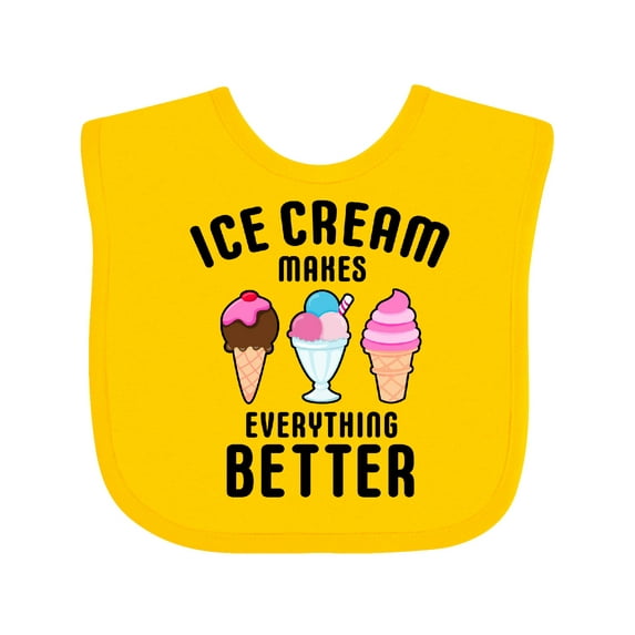 Inktastic Ice Cream Makes Everything Better Boys or Girls Baby Bib