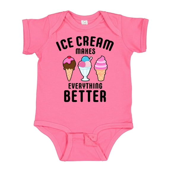 Inktastic Ice Cream Makes Everything Better Boys or Girls Baby Bodysuit