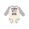 thumbnail image 1 of Inktastic Ice Cream Makes Everything Better Boys or Girls Long Sleeve Baby Bodysuit, 1 of 5