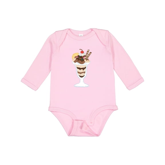 Inktastic Ice Cream Sundae Boys or Girls Long Sleeve Baby Bodysuit